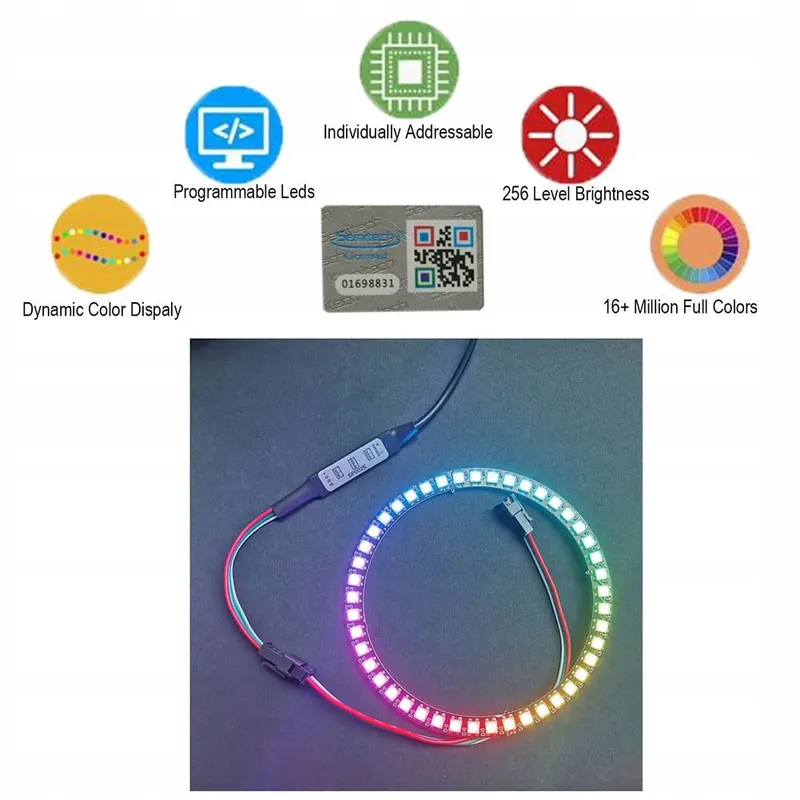 SPARKLEIOT Adresseerbare LED Ring WS2812B 35 LEDs RGB 5050 DC5V — foto 2