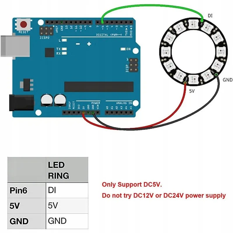 SPARKLEIOT Adresseerbare LED Ring WS2812B 35 LEDs RGB 5050 DC5V — foto 6
