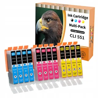 STARLET24 12x 551XL Cartridges Canon PIXMA MG iP MX — miniatuur 1