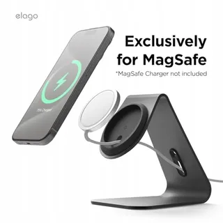 ELAGO MS4 MagSafe Oplaadstandaard iPhone 16 15 14 13 12 Aluminium Zwart — miniatuur 2