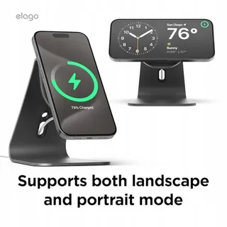 ELAGO MS4 MagSafe Oplaadstandaard iPhone 16 15 14 13 12 Aluminium Zwart — miniatuur 5