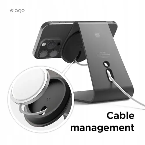ELAGO MS4 MagSafe Oplaadstandaard iPhone 16 15 14 13 12 Aluminium Zwart — foto 4