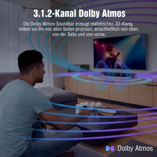 OXS S5 Soundbar 3.1.2 Dolby Atmos Subwoofer Bluetooth HDMI eARC — miniatuur 3