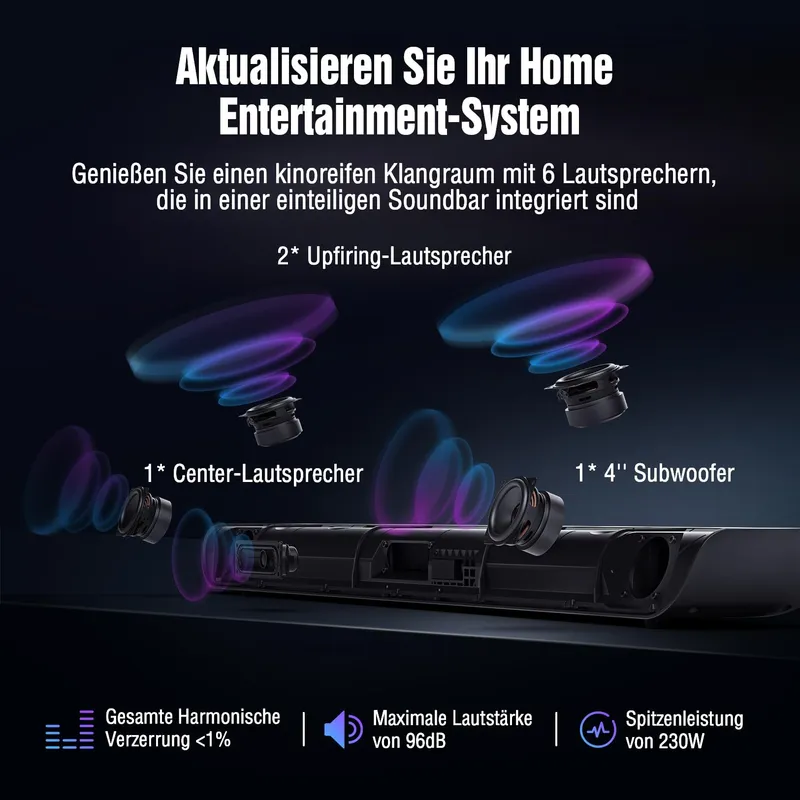 OXS S5 Soundbar 3.1.2 Dolby Atmos Subwoofer Bluetooth HDMI eARC — foto 2