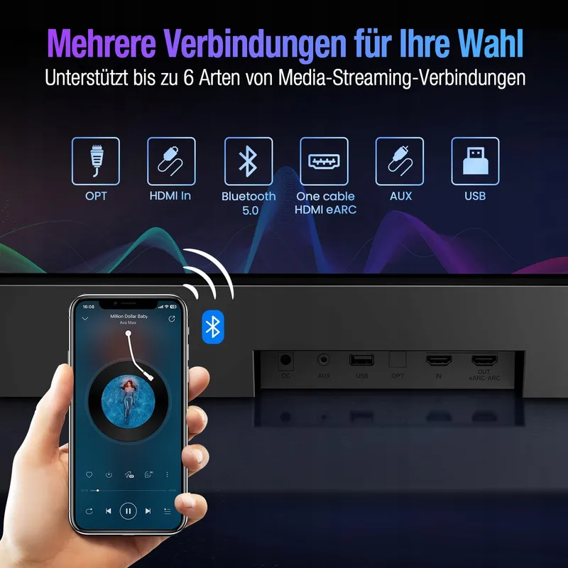 OXS S5 Soundbar 3.1.2 Dolby Atmos Subwoofer Bluetooth HDMI eARC — foto 6