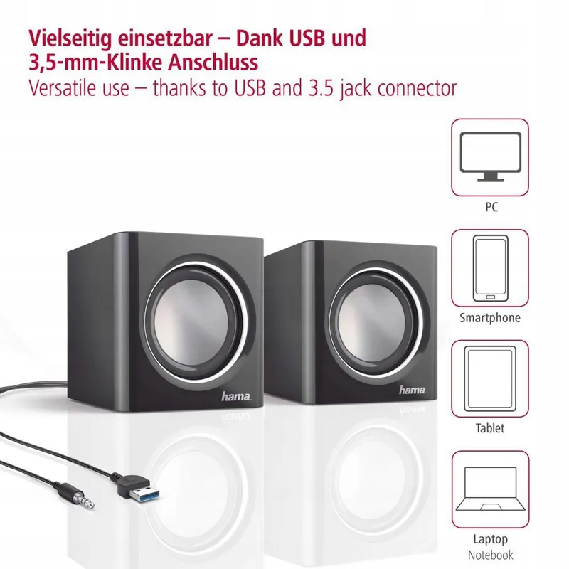 HAMA Sonic Mobil 185 Notebookluidspreker 3W Zwart Zilver — foto 4