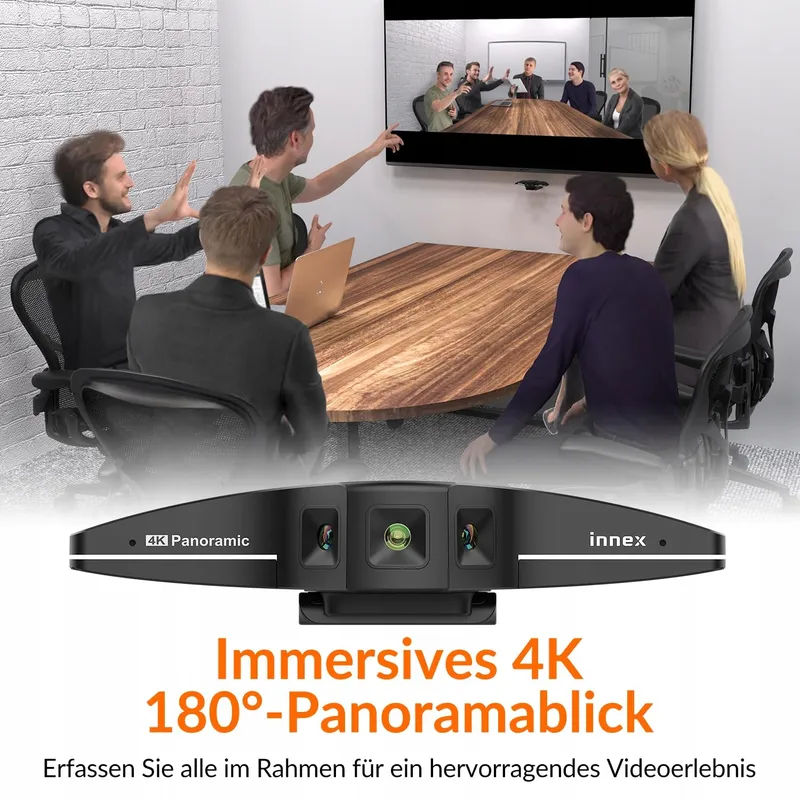 INNEX C831 Webcam 4K 180° Panorama Microfoon Windows Mac — foto 2