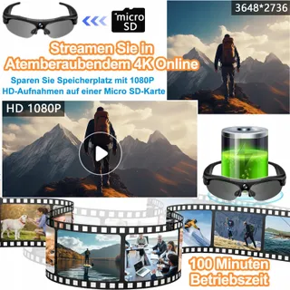 PUDET LUO Camerabril WiFi 4K 120° Actiecamera — miniatuur 4