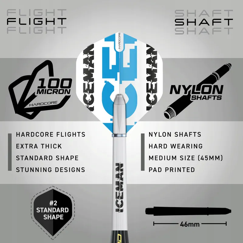 RED DRAGON Gerwyn Price Iceman Brass Darts 22g Set — foto 3