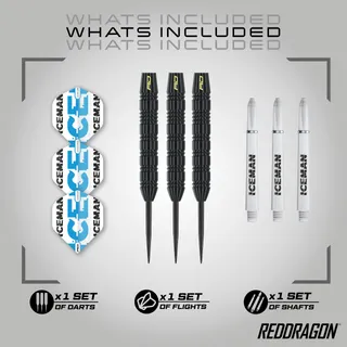 RED DRAGON Gerwyn Price Iceman Brass Darts 22g Set — miniatuur 2