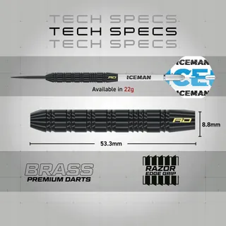 RED DRAGON Gerwyn Price Iceman Brass Darts 22g Set — miniatuur 4