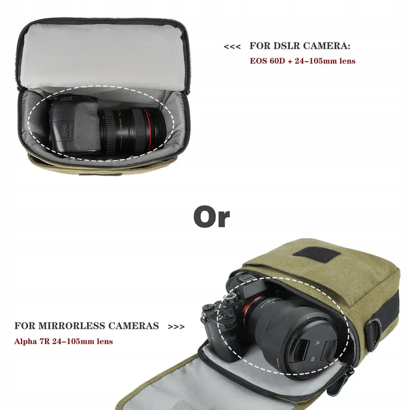 BESFOTO SLR Cameratas Waterdicht Legergroen — foto 2