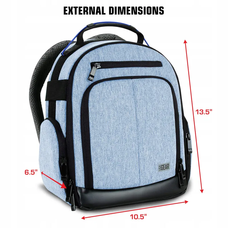 USA GEAR DSLR Camerarugzak Verstelbare Vakken Blauw — foto 4