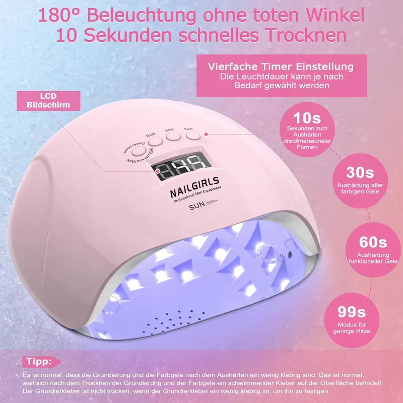 NAILGIRLS UV LED Lamp 150W Voor Gelnagels Sensor LCD — foto 5