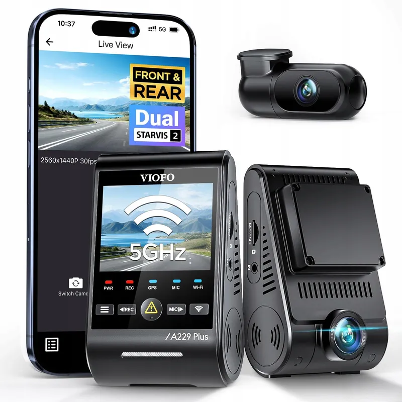 VIOFO A229 Plus 2K Dual Dashcam Voor Achter GPS WiFi Nachtzicht — foto 1