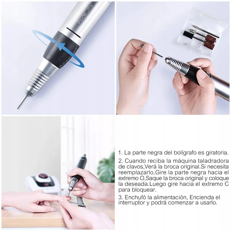 KADS Elektrische Manicure Pedicure Set 35000RPM Wit — foto 2