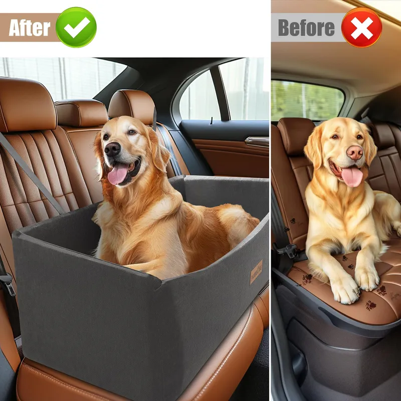 PAWBOSE Hondenautostoel Voor Grote Honden Tot 45kg Grijs Reisbed — foto 3