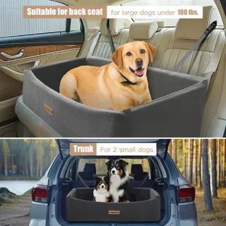 PAWBOSE Hondenautostoel Voor Grote Honden Tot 45kg Grijs Reisbed — miniatuur 4