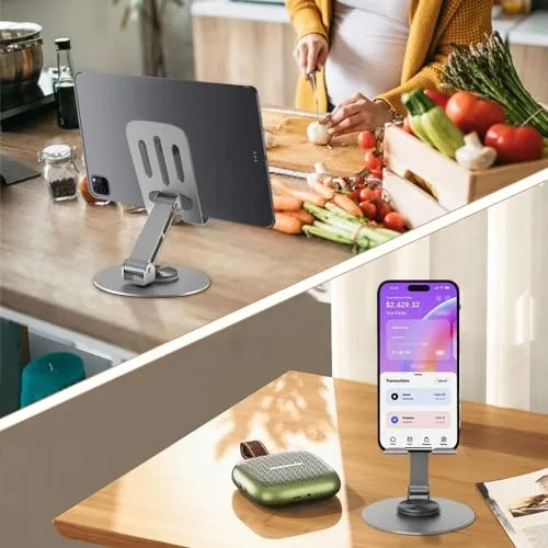 GOZOPO Opvouwbare Telefoonstandaard Verstelbaar Bureau Grijs — foto 2