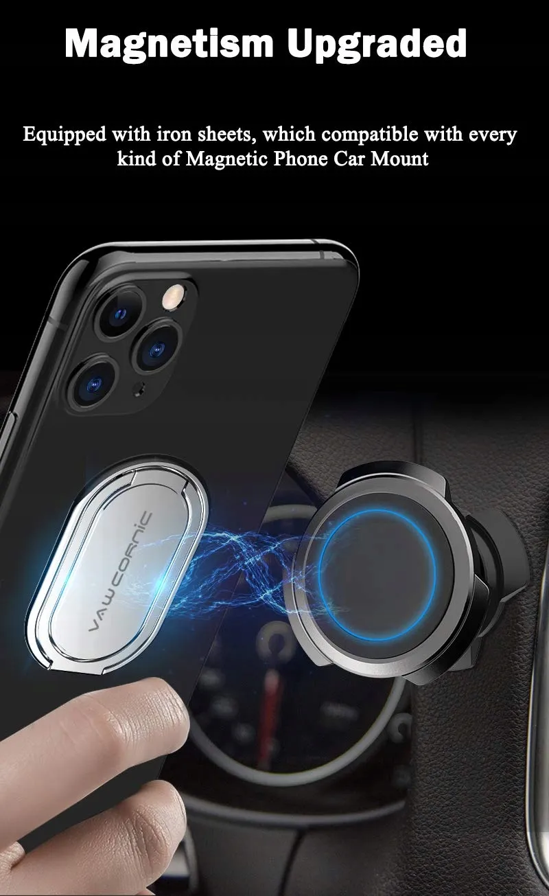 VAWCORNIC Telefoonringhouder 540° Draaibaar iPhone iPad Samsung Zilver — foto 5