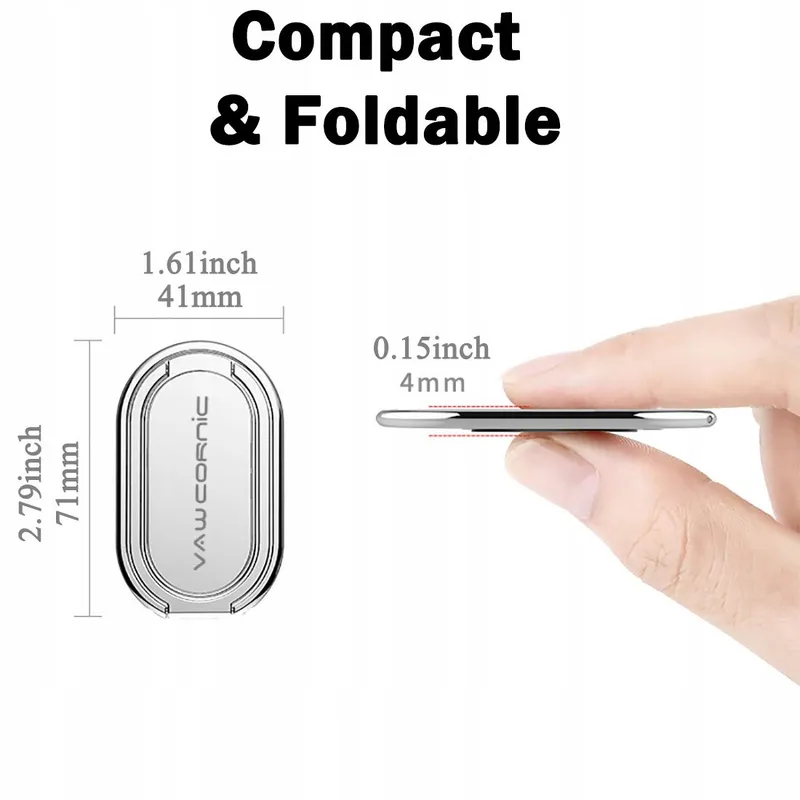 VAWCORNIC Telefoonringhouder 540° Draaibaar iPhone iPad Samsung Zilver — foto 4