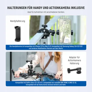 NEEWER Superklem met Kogelkop Houder Telefoon GoPro DJI iPhone 15 — miniatuur 5