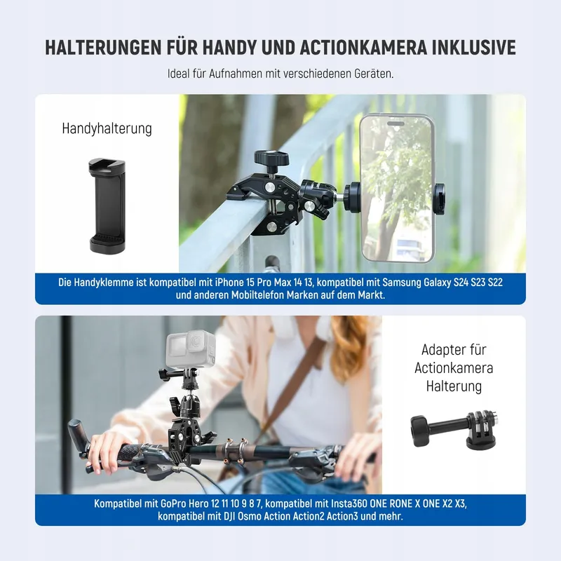 NEEWER Superklem met Kogelkop Houder Telefoon GoPro DJI iPhone 15 — foto 5