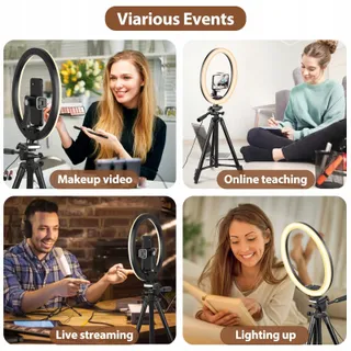 AUREDAY Ringlichtstatief 12" Streaming Fotografie Set — miniatuur 3