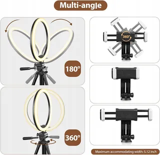 AUREDAY Ringlichtstatief 12" Streaming Fotografie Set — miniatuur 5