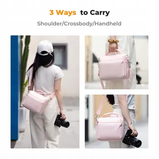 K&F CONCEPT Camera Sling Bag DSLR Fotografen Roze — miniatuur 5