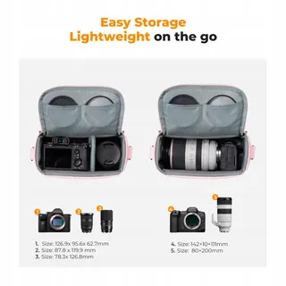 K&F CONCEPT Camera Sling Bag DSLR Fotografen Roze — miniatuur 2