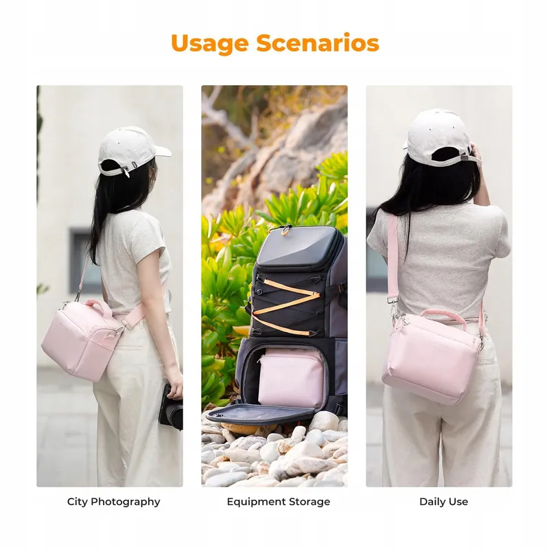 K&F CONCEPT Camera Sling Bag DSLR Fotografen Roze — foto 8