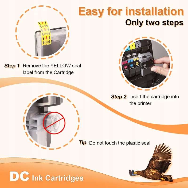 D&C 5x 20ml Zwarte Inktcartridges Brother LC-1220 LC-1240 XL — foto 4