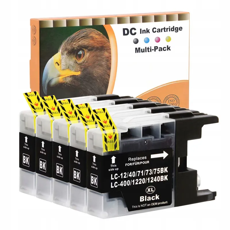 D&C 5x 20ml Zwarte Inktcartridges Brother LC-1220 LC-1240 XL — foto 1