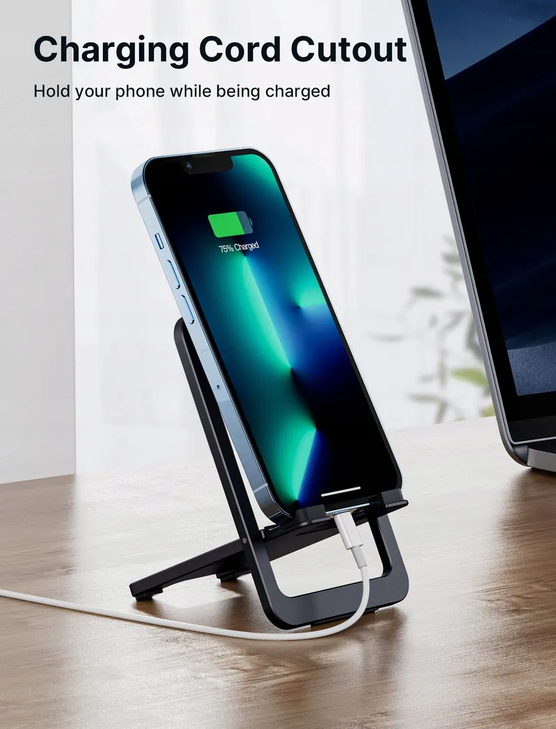 JSAUX Telefoonstandaard 2 Stuks Opvouwbaar Aluminium iPhone Samsung — foto 2