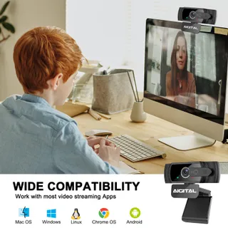aigolink Webcam 1080P Microfoon Statief Laptop PC Streaming — miniatuur 7