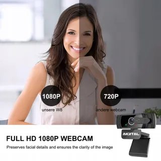 aigolink Webcam 1080P Microfoon Statief Laptop PC Streaming — miniatuur 2