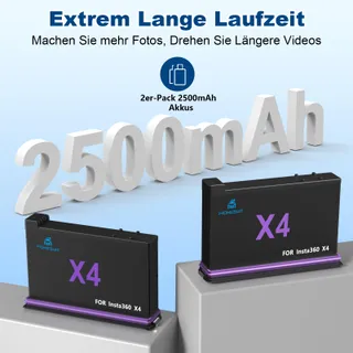 HOMESUIT Accuset 2500mAh en USB Oplader voor X4 — miniatuur 3