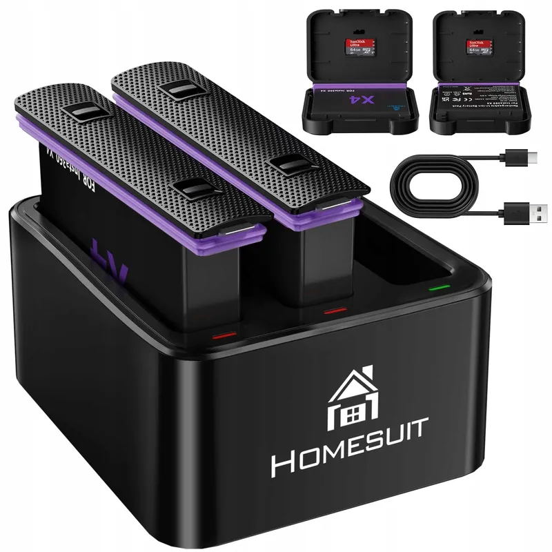 HOMESUIT Accuset 2500mAh en USB Oplader voor X4 — foto 1