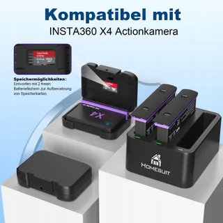 HOMESUIT Accuset 2500mAh en USB Oplader voor X4 — miniatuur 2