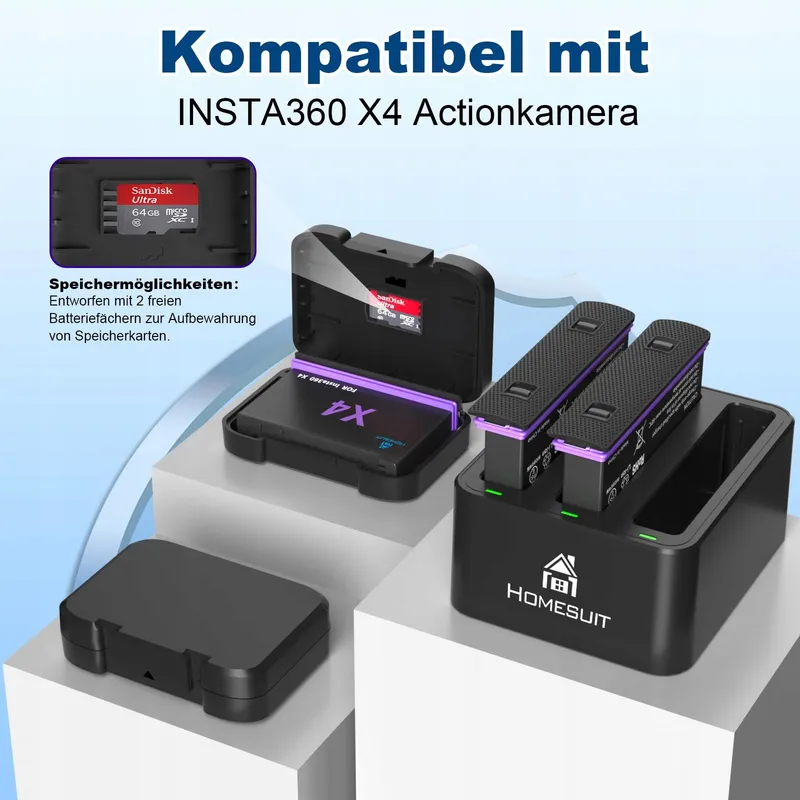 HOMESUIT Accuset 2500mAh en USB Oplader voor X4 — foto 2