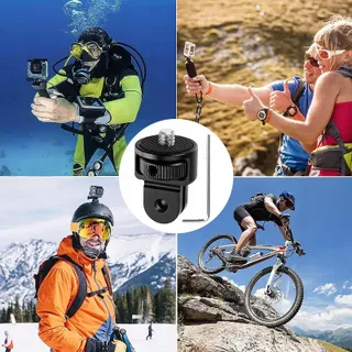 BEGPOEE Statiefadapter 360° 1/4" GoPro Sjcam — miniatuur 2