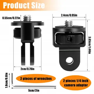 BEGPOEE Statiefadapter 360° 1/4" GoPro Sjcam — miniatuur 7