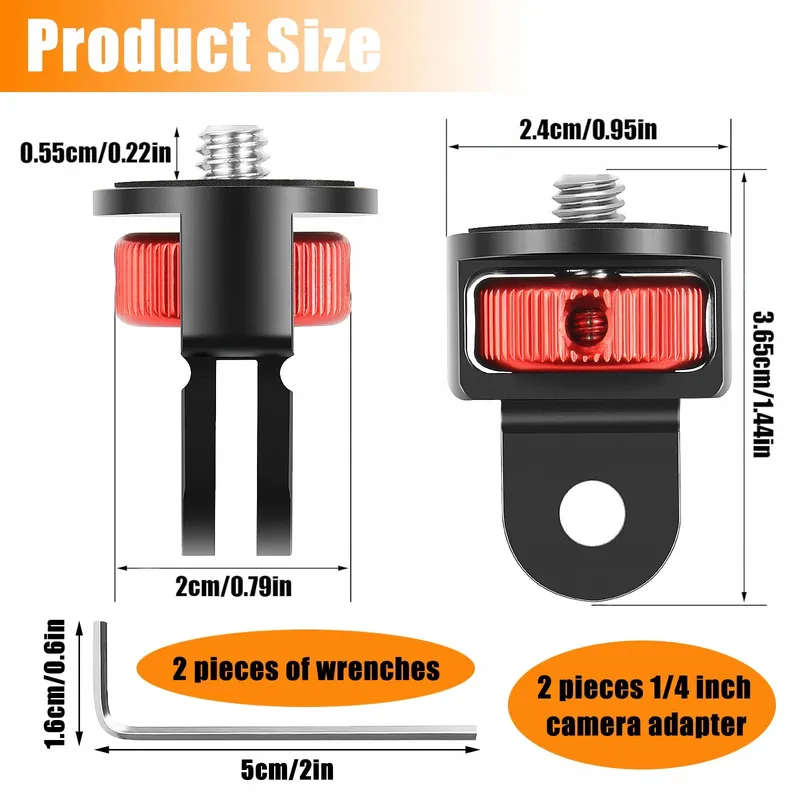 BEGPOEE Statiefadapter 360° 2 Stuks GoPro Sjcam Rood — foto 7