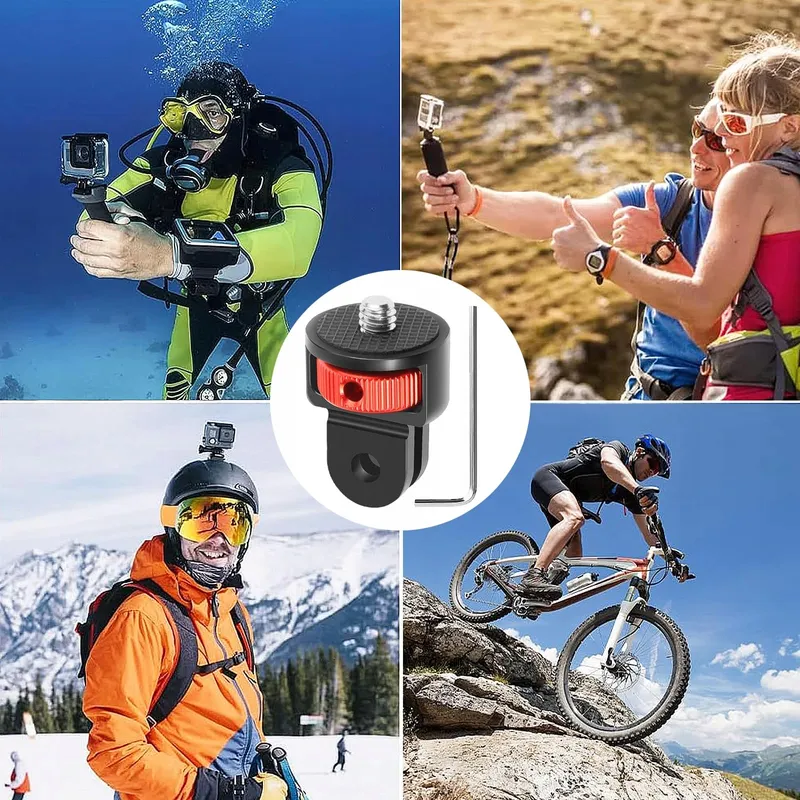 BEGPOEE Statiefadapter 360° 2 Stuks GoPro Sjcam Rood — foto 2