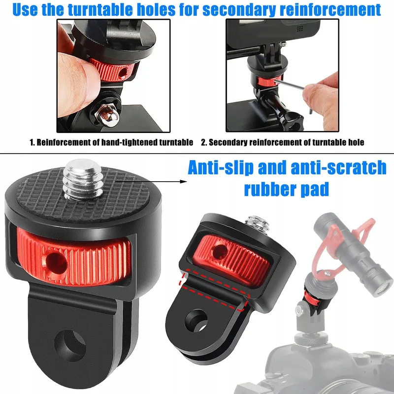 BEGPOEE Statiefadapter 360° 2 Stuks GoPro Sjcam Rood — foto 4