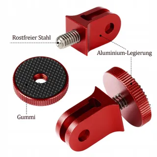 HSU Aluminium Statiefadapter Insta360 X4 X3 X2 2 Stuks Rood — miniatuur 5