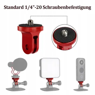 HSU Aluminium Statiefadapter Insta360 X4 X3 X2 2 Stuks Rood — miniatuur 3