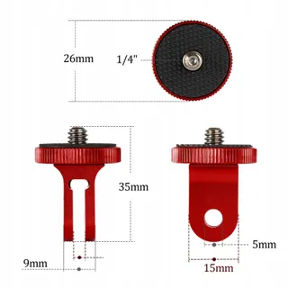 HSU Aluminium Statiefadapter Insta360 X4 X3 X2 2 Stuks Rood — miniatuur 2