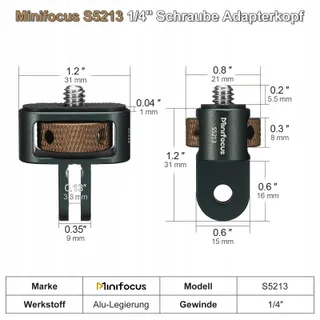 CNC Aluminium Adapter GoPro DJI Insta360 Sjcam 1/4" — miniatuur 4